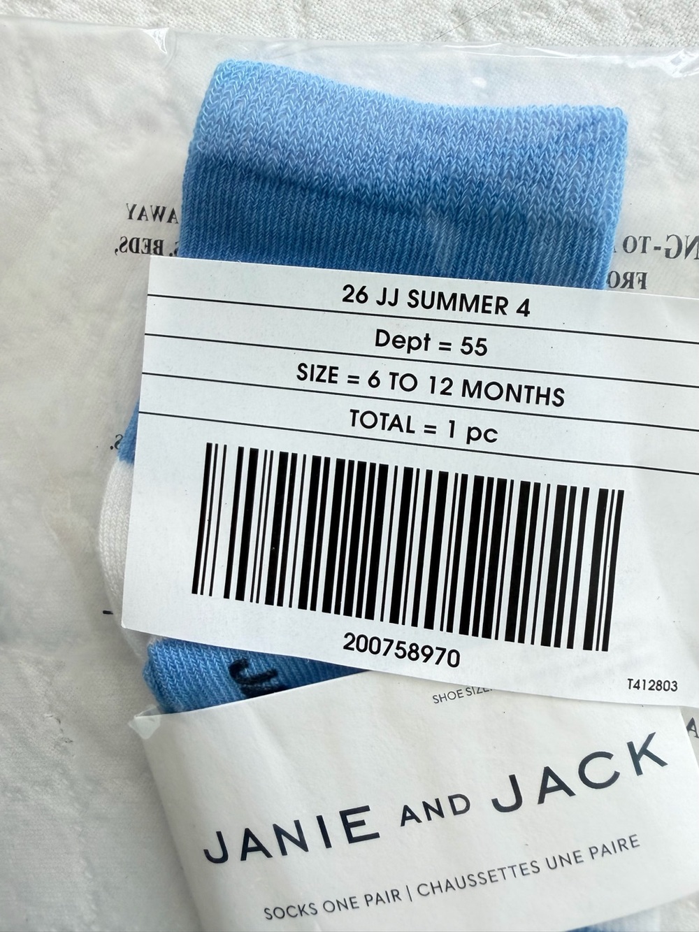 Janie and Jack Baby sailboat socks, NWT 6-12 months MSRP $10.50